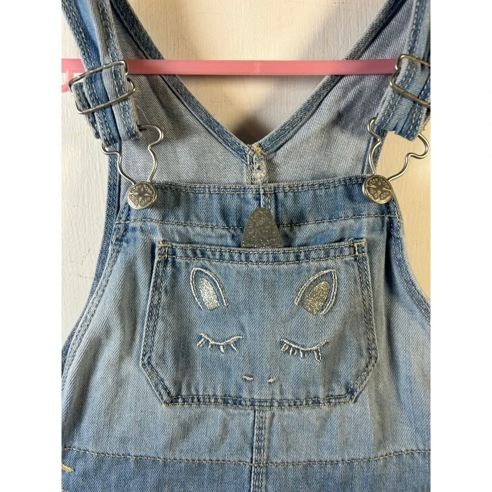 OshKosh B'gosh Girls 5T Denim Unicorn Tulle‎ Tutu Jumper Dress Blue Purple